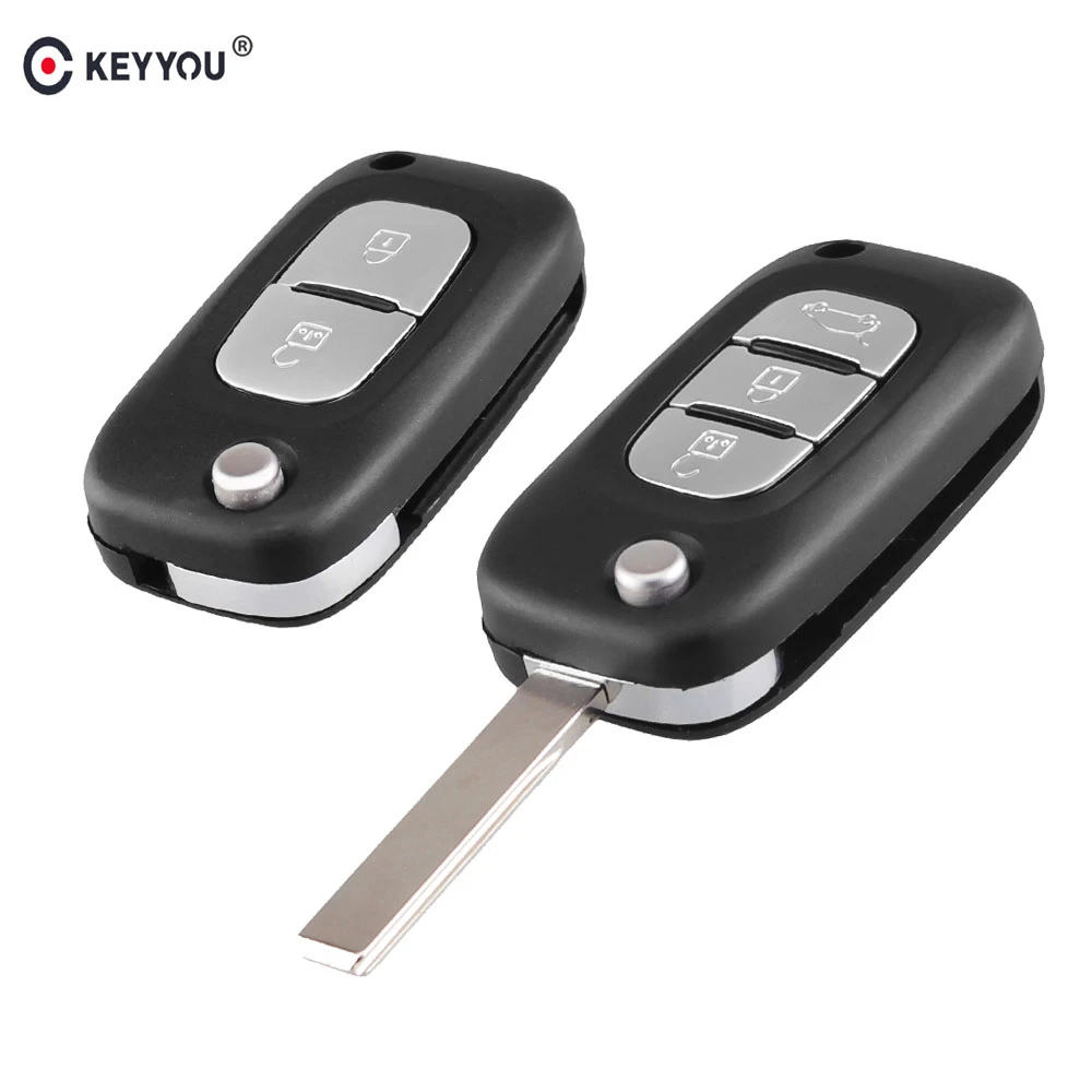 KEYYOU 2/3 Buttons Remote Flip Car Key Shell Case Fob Cover For Renault Clio Megane Kangoo 2 Modus HU83 Blade Car Accessories