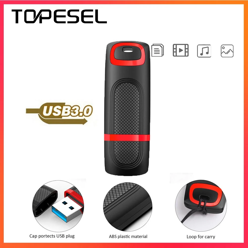 TOPESEL USB 3.0 Flash Drive Thumb Memory Stick Pen Drive Storage Stick for PC Mac Phone