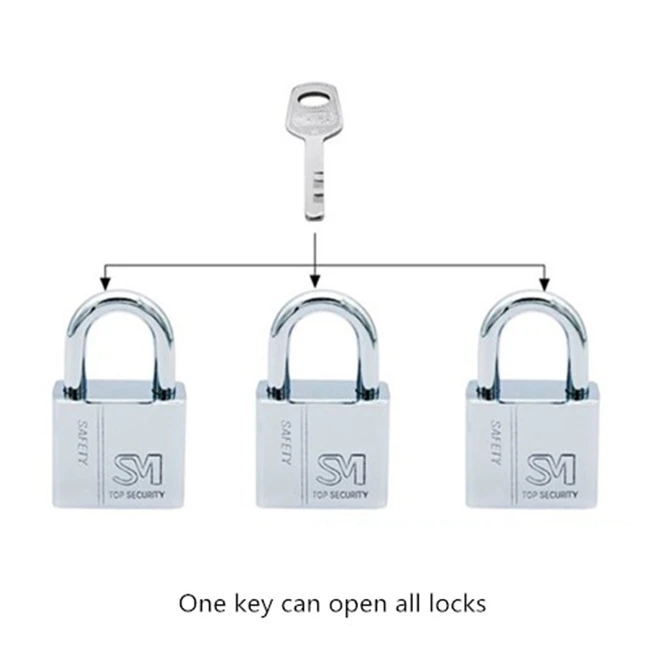 5PCS Universal Stainless steel Heavy Duty Key Lock 30/40/50/60MM Weatherproof Security Padlock Outdoor Gym Safely Door Lock