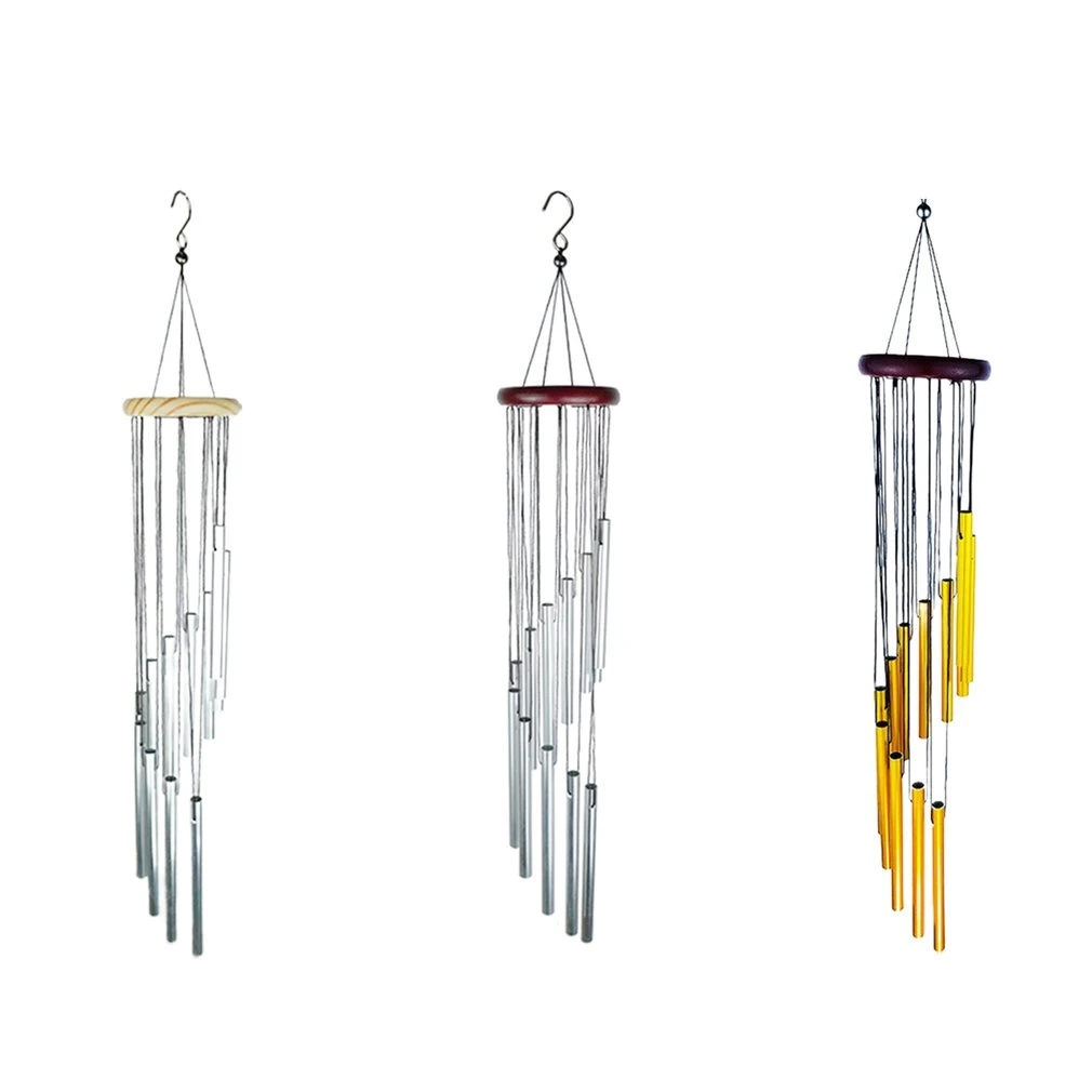 12 Tubes Wind Chimes Metal Wind Bells Nordic Classic Handmade Ornament Garden Patio Outdoor Wall Hanging Home Decor 8.5x59cm