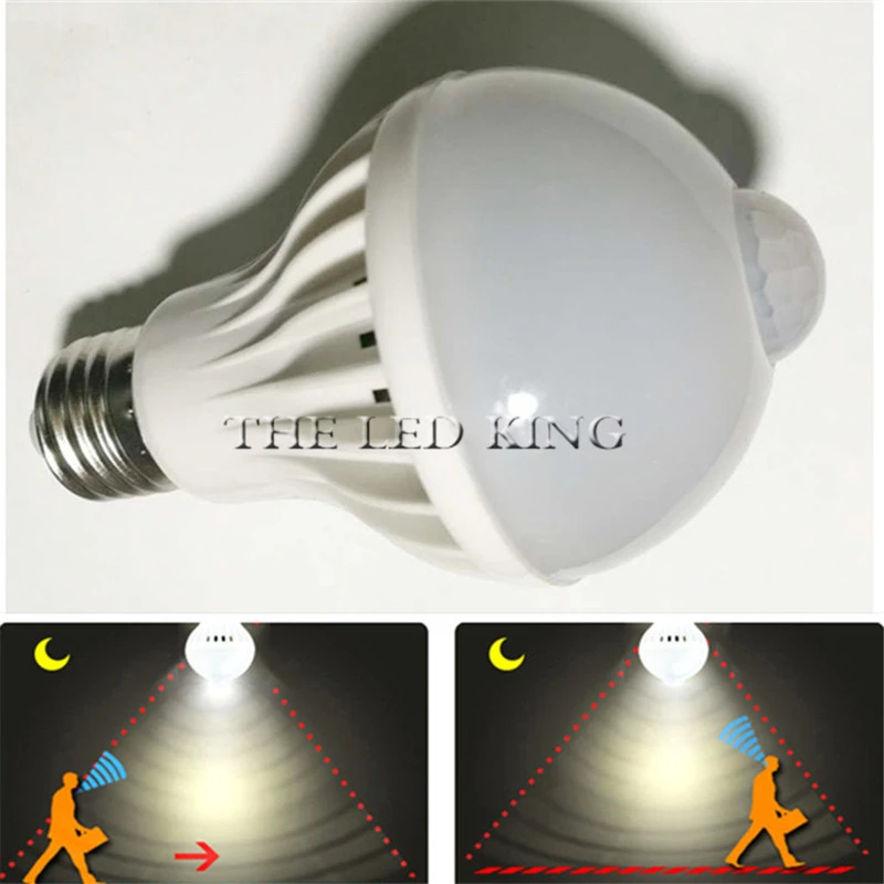 LED PIR Motion Sensor Bulb 5W 7W 9W 12W 15W E27 220V + Led Bulb Sound Sensor 3W 5W 7W Auto Smart Bulb Infrared Body Lamp Light