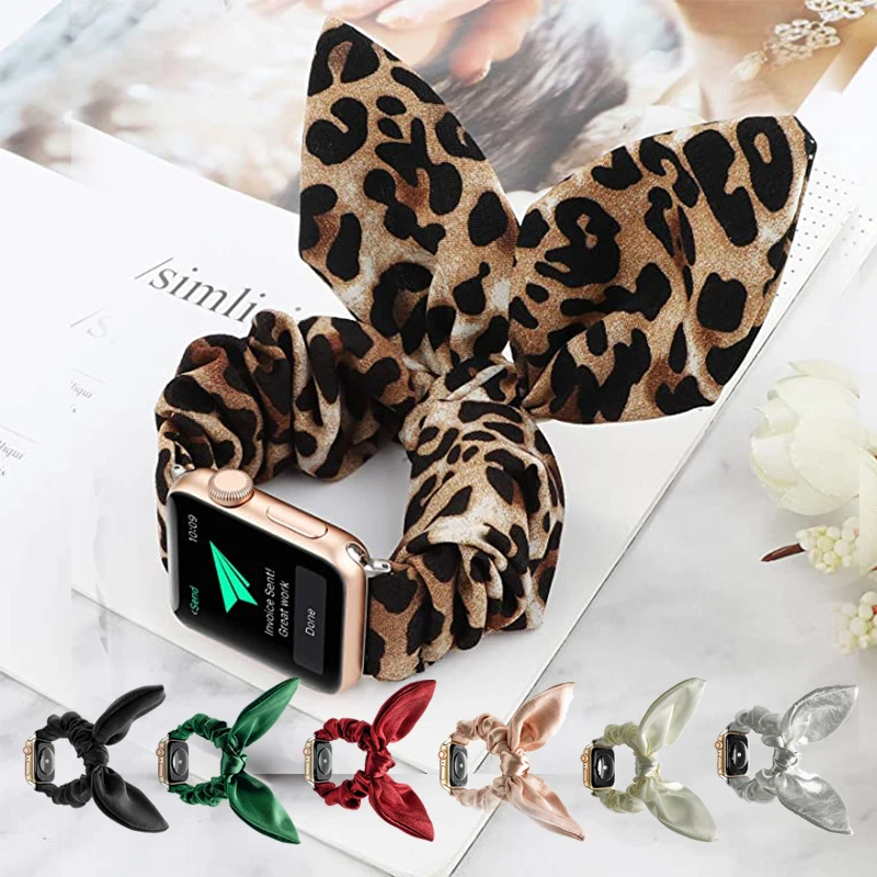 New Scrunchie Fabric Elastic Watch Band for Apple Watch 5/4/3/2 Fashion Bracelet for Women Wristband 38/40/42/44mm Watch Straps