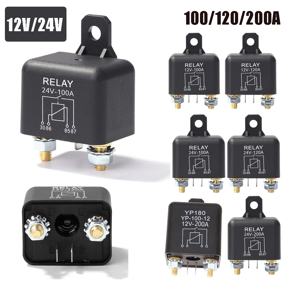 High Power 4 Pin Car Relay 12V 200A Car Truck Motor Automotive Relay Continuous Type Automotive Switch Car Relay Normally Open