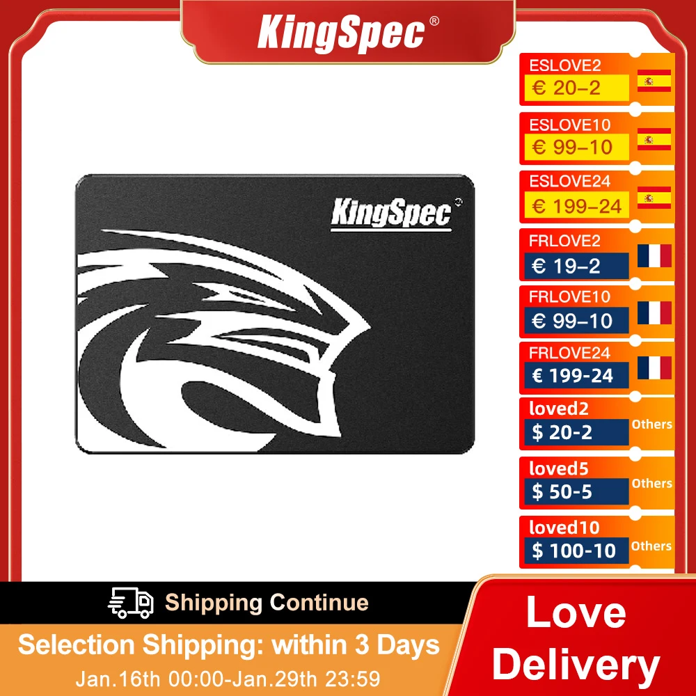 KingSpec SATA SSD 120GB 2.5'' SATA III SSD 480GB 240GB 1tb Black Solid State Drive for Notebook Laptop Desktop Macbook Pro 17