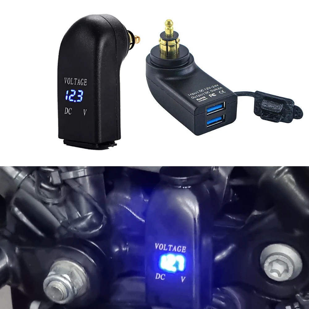 Motorcycle Dual USB Charger Power Adapter Cigarette Lighter Socket For BMW R1200GS Adventure R1250GS R 1200 1250 GS F850 F750 GS