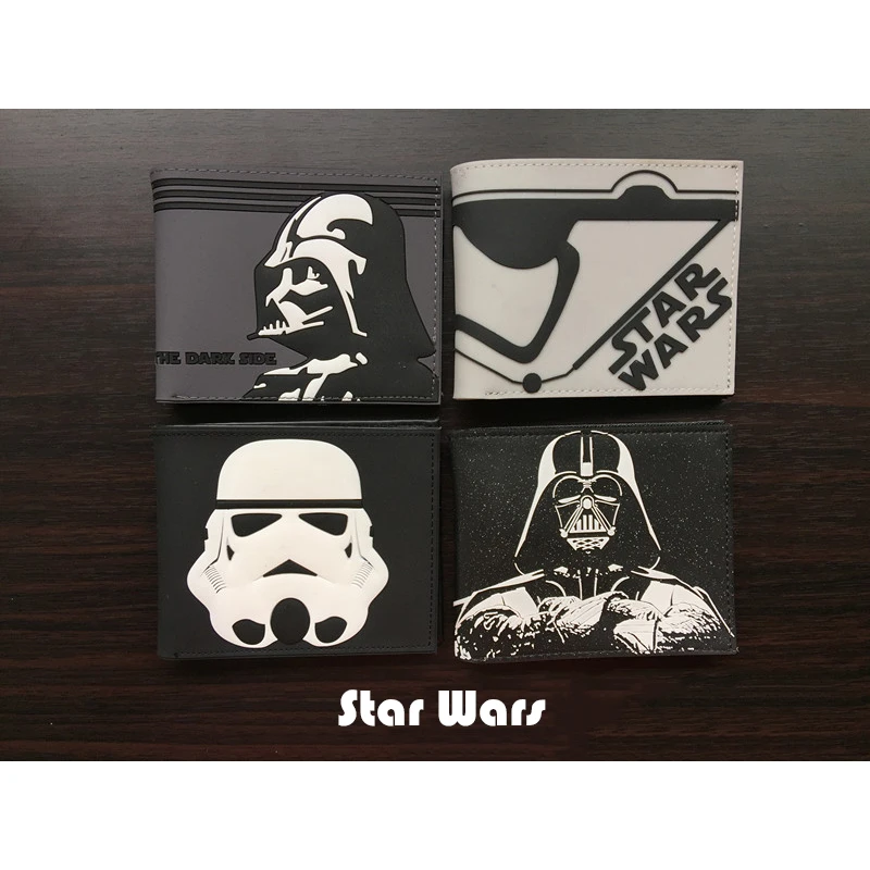 Star Wars Wallet Short Two-fold PU Leather Wallet Personality Creative Wallet Coin Purse Anime Peripheral Surprising Kid Gifts