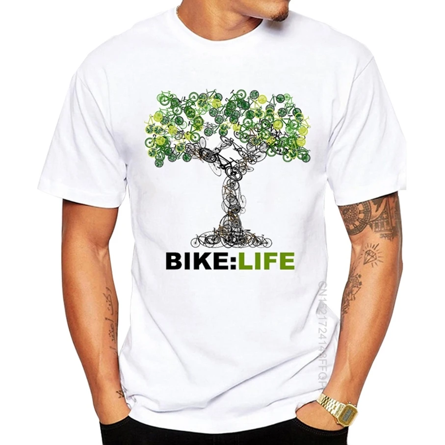 Art Geek Style Tops Tee Clothes Bike Life T-Shirt 100% Cotton Men's Personality Bicycle Design Printed T Shirt