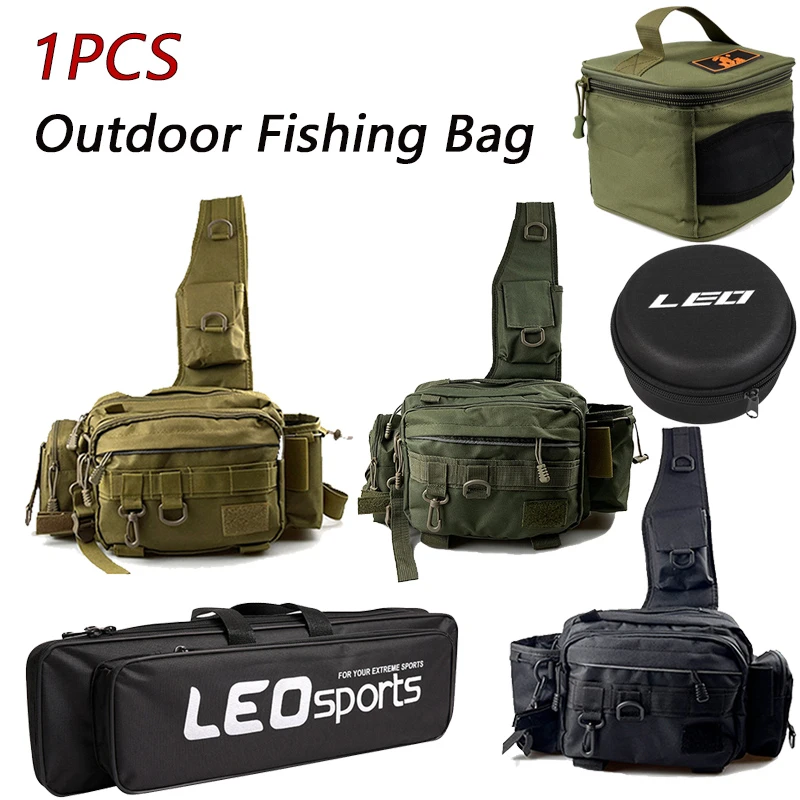 LEO Waterproof Fishing Bag Large Capacity Multifunctional Lure Fishing Shoulder Bag Lure Reel Shoulder Waist Backpack Bag