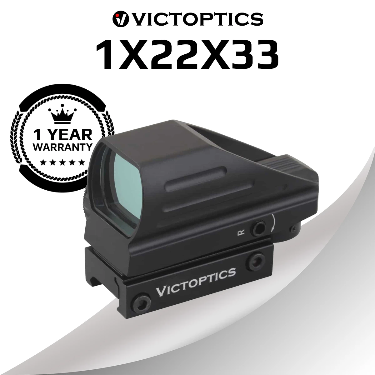 VictOptics 1x22x33 Hunting Red Dot Sight Aim Optical Scope Collimator Riflescope for Real Firearms AR15 .223 & Airsoft Shooting