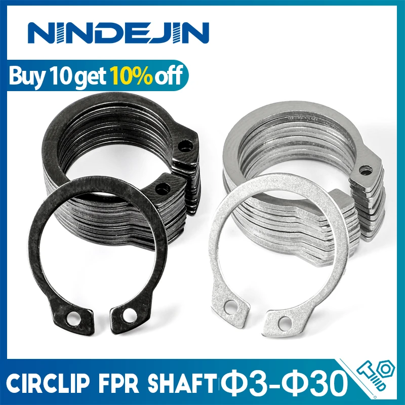 NINDEJIN 5-50pcs C type external circlip retaining rings for shaft stainless steel carbon steel circlip snap rings DIN471