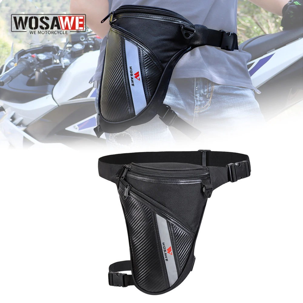 WOSAWE Waterproof Motorcycle Drop Leg Bag Waist Hip Belt Fanny Pack Rider Outdoor Waist Pocket Moto Motocross Bag