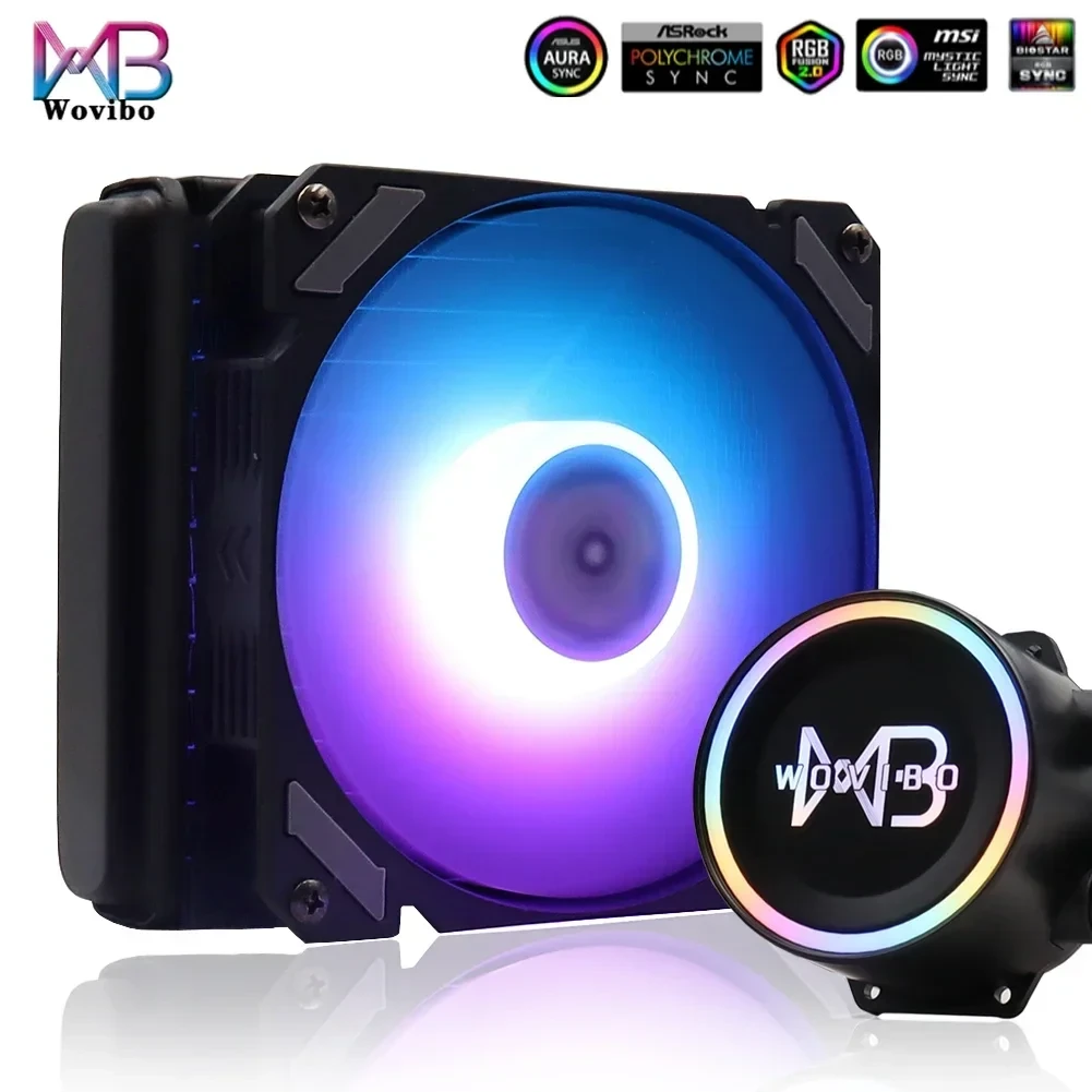 Wovibo Cpu Cooler Liquid Water Cooling Fan Ventilador RGB ARGB For Intel LGA 1150 1151 1155 1200 1366 2011 AMD AM3 AM4 Radiator