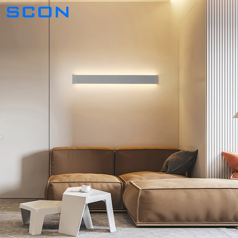 SCON LED Wall light Thin Modern Bedroom Living Room Stairway Lamp Sofa Background Minimalist Decoration light Interior  Fixtures