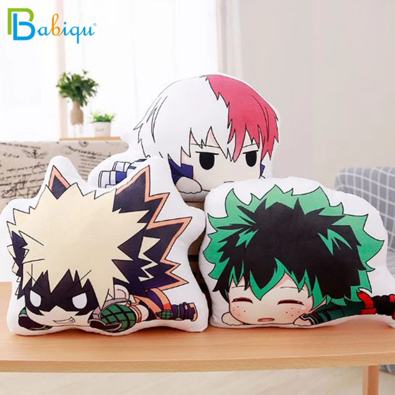 35cm Lovely Anime Bakugou Katsuki Todoroki Shoto Midoriya Izuku Bolster Plush Boku No Hero Academia Pillow Creative Gift for Kid