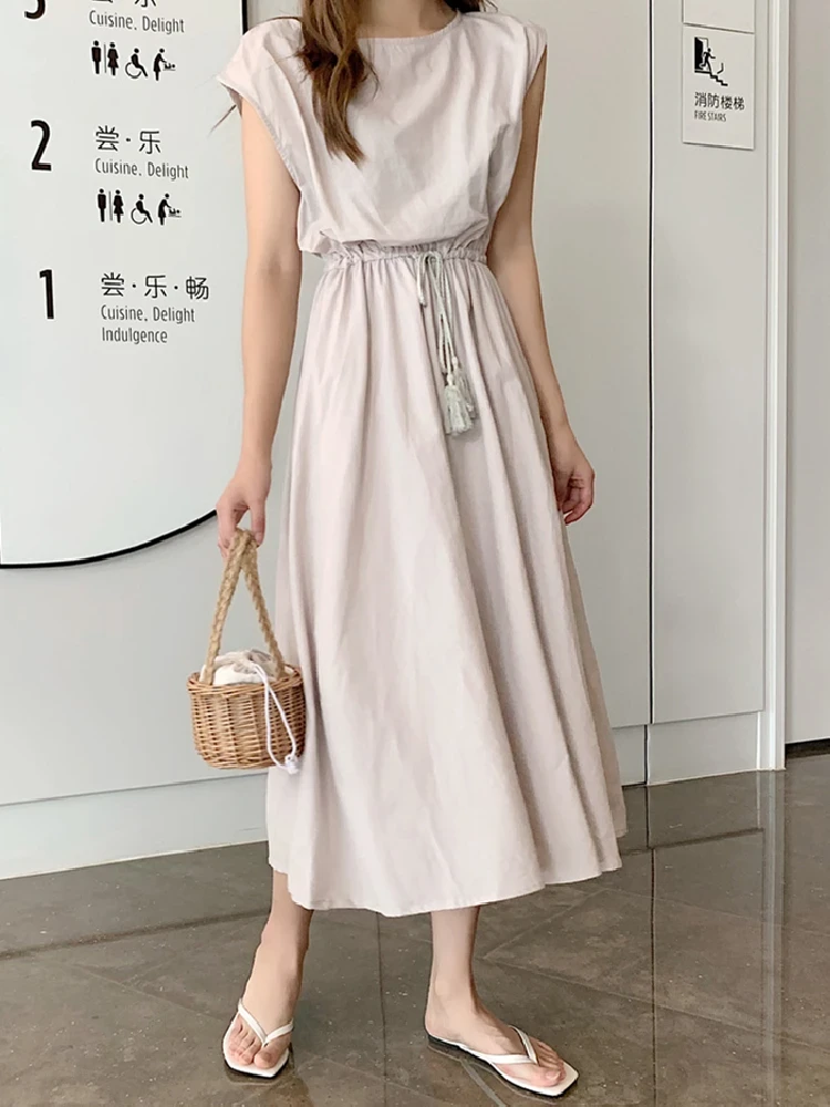 S-2XL 2021 Cotton Summer Dress Maxi Evening Female Vintage Dress Oversize Short Sleeve Beach Women Dresses Robe Vestido Prom