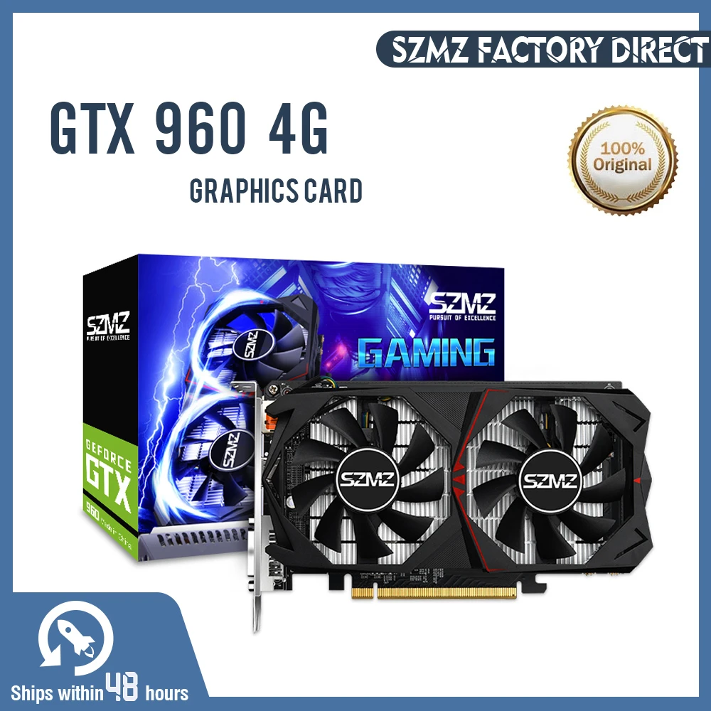 SZMZ Video Card GTX 960 4GB GPU 128Bit GDDR5 Graphic Card For nVIDIA VGA Geforce Original New GTX960 Graphics Cards GPU Dvi game