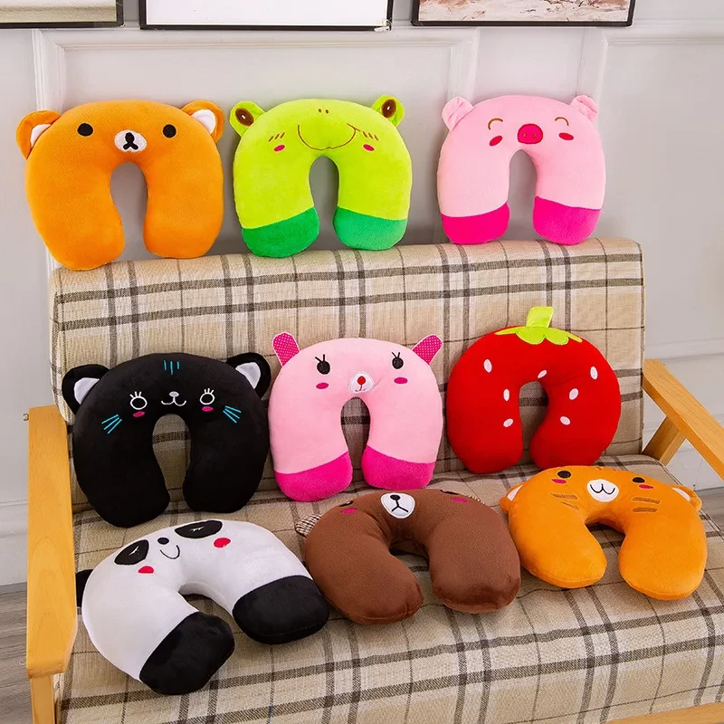 9 Colors Soft U-Shaped Plush Sleep Neck Protection Pillow Office Cushion Cute Lovely Travel Pillows for Children Crib Pillow