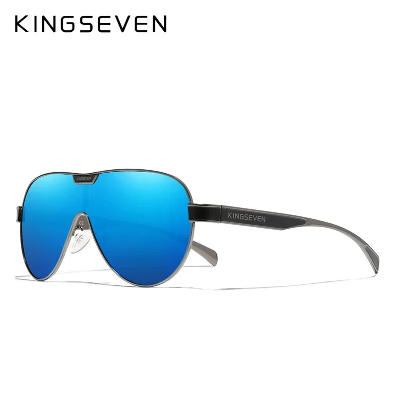 KINGSEVEN New Oversized Sunglasses Men And Women Polarized Mirror Lens Goggles UV Protection Men's Glasses Stainless Steel N7762