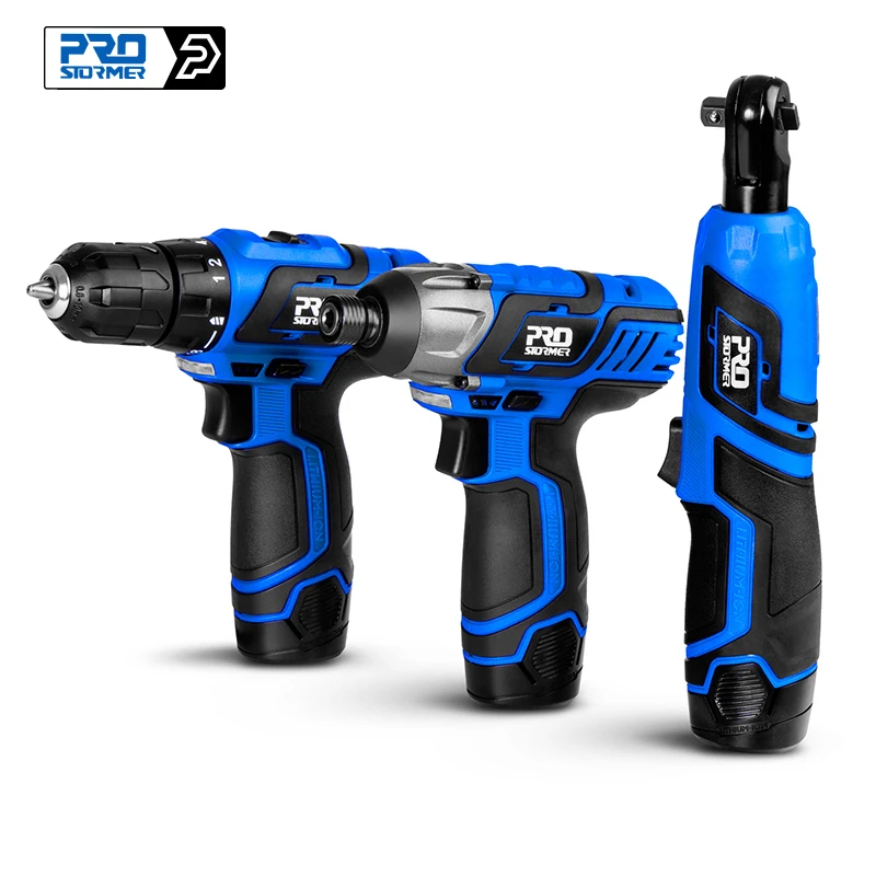 12V Cordless Electric Screwdriver Drill Machine Ratchet Wrench Power Tools Electric Hand Drill Universal Battery by PROSTORMER