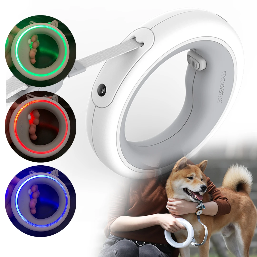 Retractable Dog Leash Luminous LED Light Pet Lead Rope 3 Meters Long Fashion Automatic Leash For Small and Big Dogs