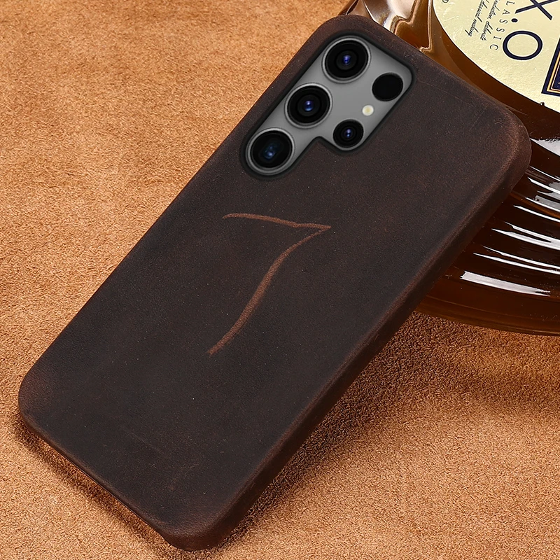Genuine PULL-UP Leather Phone Case For Samsung Galaxy S21 Ultra S20 FE S8 S9 S10 S21 Plus Note 20 10 A52 A51 A71 A12 A32 A50 A72