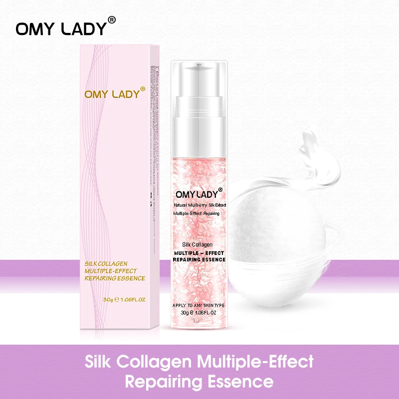 OMY LADY Silk Collagen Face Serum  Tightening Pores Repairing Anti Aging Whitening Repair Shrink Pore Lift Firm Skin Care