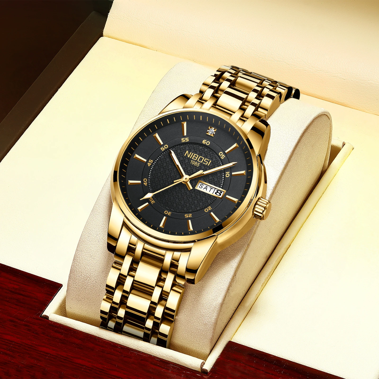 NIBOSI Fashion Mens Watch Top Brand Luxury Watch Sports Chronograph Waterproof Quartz Wristwatch Men's Clock Relogio Masculino