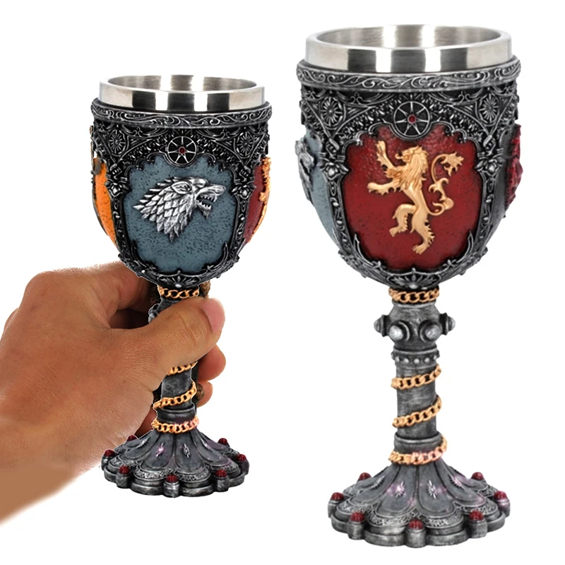 Mini Beer Mug Iron Throne Tankard Sword Wine Glass Stainless Steel & Resin Cups and Mugs Goblet Drinkware Mark FanGot Gift