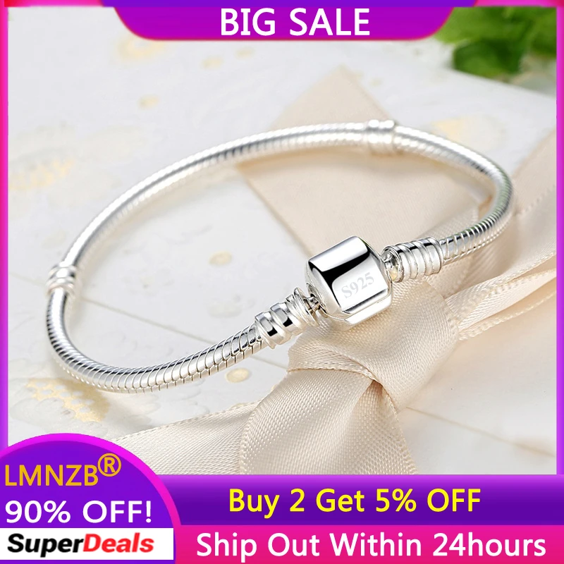 Free Sent Certificate Pure Solid 925 Silver 3mm Soft/Smooth Snake Bone Chain Bracelet Fit Hand Made Beads/Charms DIY Bracelet