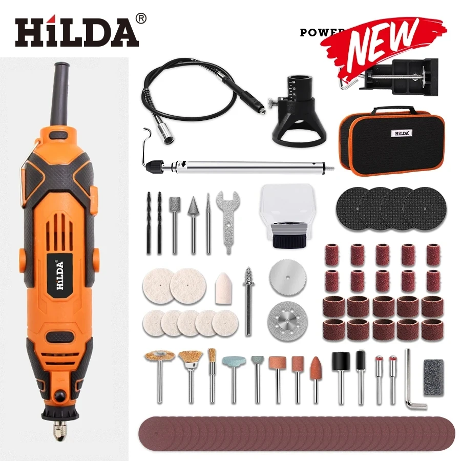 HILDA Electric Drill Dremel Grinder Engraving Pen Mini Drill Electric Rotary Tool Grinding Machine Dremel Accessories Power Tool