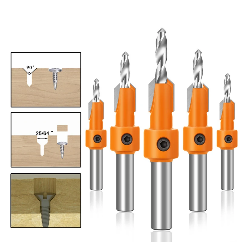 1pc 8mm Shank Countersink Drills Bits countersunk head drilling Bit Woodworking drill 2.8,3,3.2,3.5,4mm