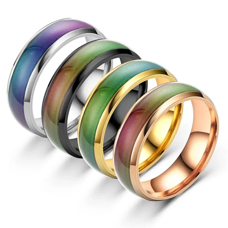 2020 New Disgn Temperature Change Color Mood Ring Hot Sale Jewelry Smart Discolor Rings Best Gift for Friends Free Shipping