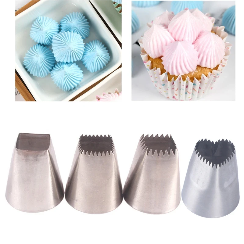 1-3pc Heart Shape Big Nozzles For Cake Cream Piping Tips Square Nozzles Icing Piping Nozzles Cookie Cupcake Cake Decorating Tips