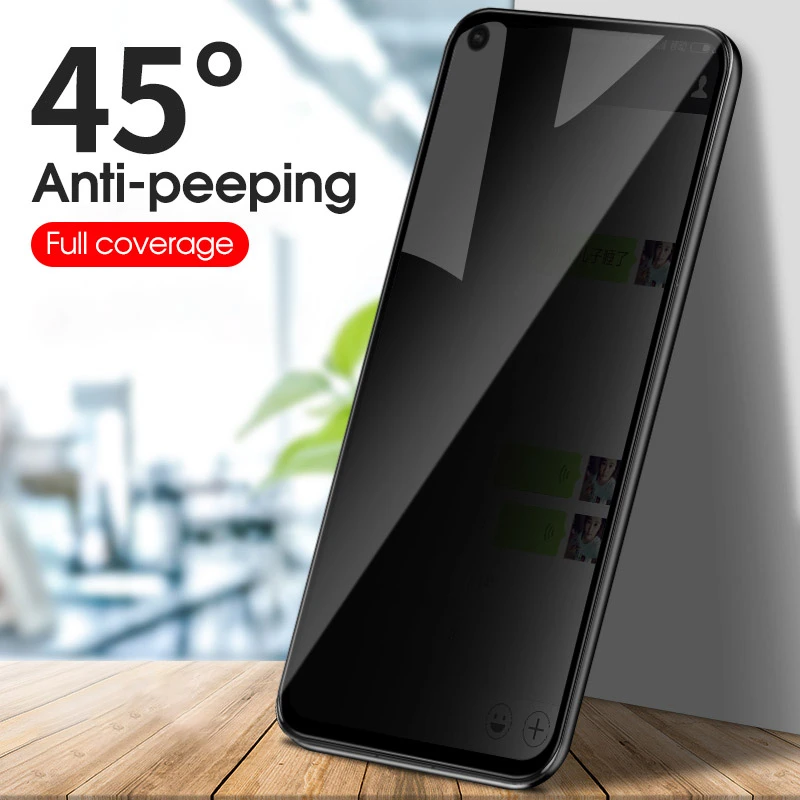 For Huawei P30 P20 P10 P40 Mate 10 20 Lite Anti Spy Screen Protector Honor 9 10 Lite 20 Pro 8X 8A Nova 5T Privacy Tempered Glass