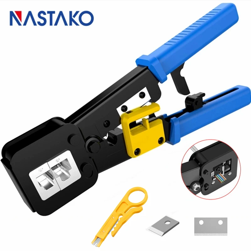 easy rj45 crimper RJ45 crimping tool hand network tool kit for cat6 cat5 cat5e rj45 rj11 connector 8P 6P lan Cable Wires pliers