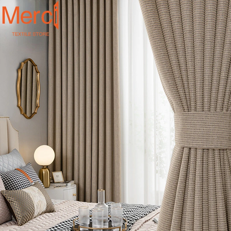 2021 Modern Blackout Curtain Pure Color Cotton and Linen Curtains for Living Room and Bedroom Curtains Blinds Curtains