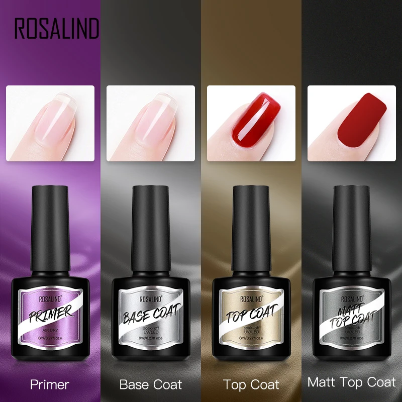 ROSALIND Nail Primer Base For Nail cleaning agents and adhesives gel polish tips gel system manicure tips Top base coat