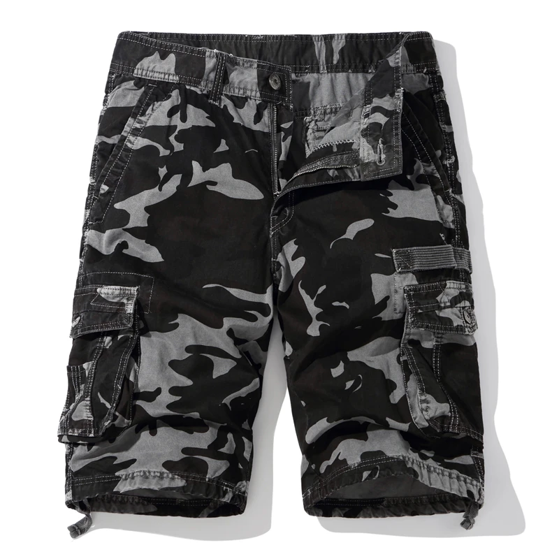 2020 Summer Camouflage Loose Cargo Shorts Men Camo Summer Short Pants Homme Cargo Shorts Without Belt Drop Shipping ABZ307