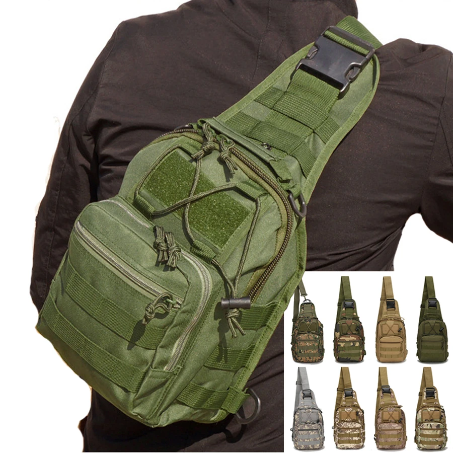 Military Tactical Shoulder Bag Sling Backpack Army Camping Hiking Bag Outdoor Sports Chest Bag Travel Trekking Hunting Backpack