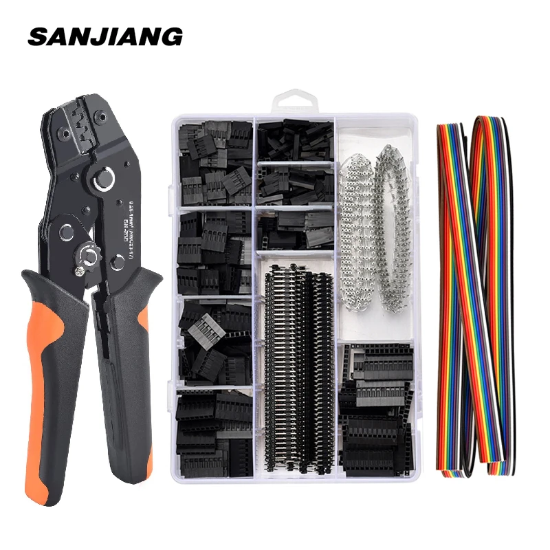 SN-28B Dupont Crimping Pliers 0.25-1.5mm²/23-14AWG   310/620/1550PCS 2.54mm Dupont Terminals Clamp Kit Connectors Hand Tools Set