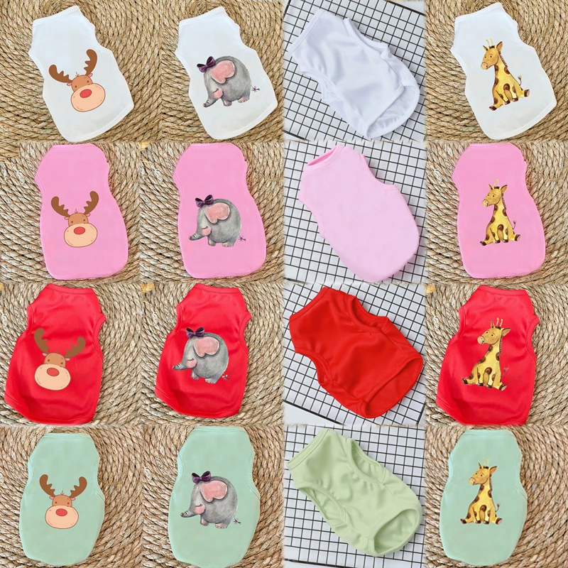 Dog Clothes for Small Dogs Cute Printed summer Pets tshirt Puppy Dog Clothes Pet Cat Vest Cotton T Shirt Pug Apparel Costumes