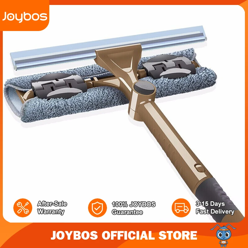 JOYBOS Glass Cleaning Tool Double-sided Telescopic Rod Window Cleaner Mop Squeegee Wiper Long Handle Rotating Head Brush JBS12