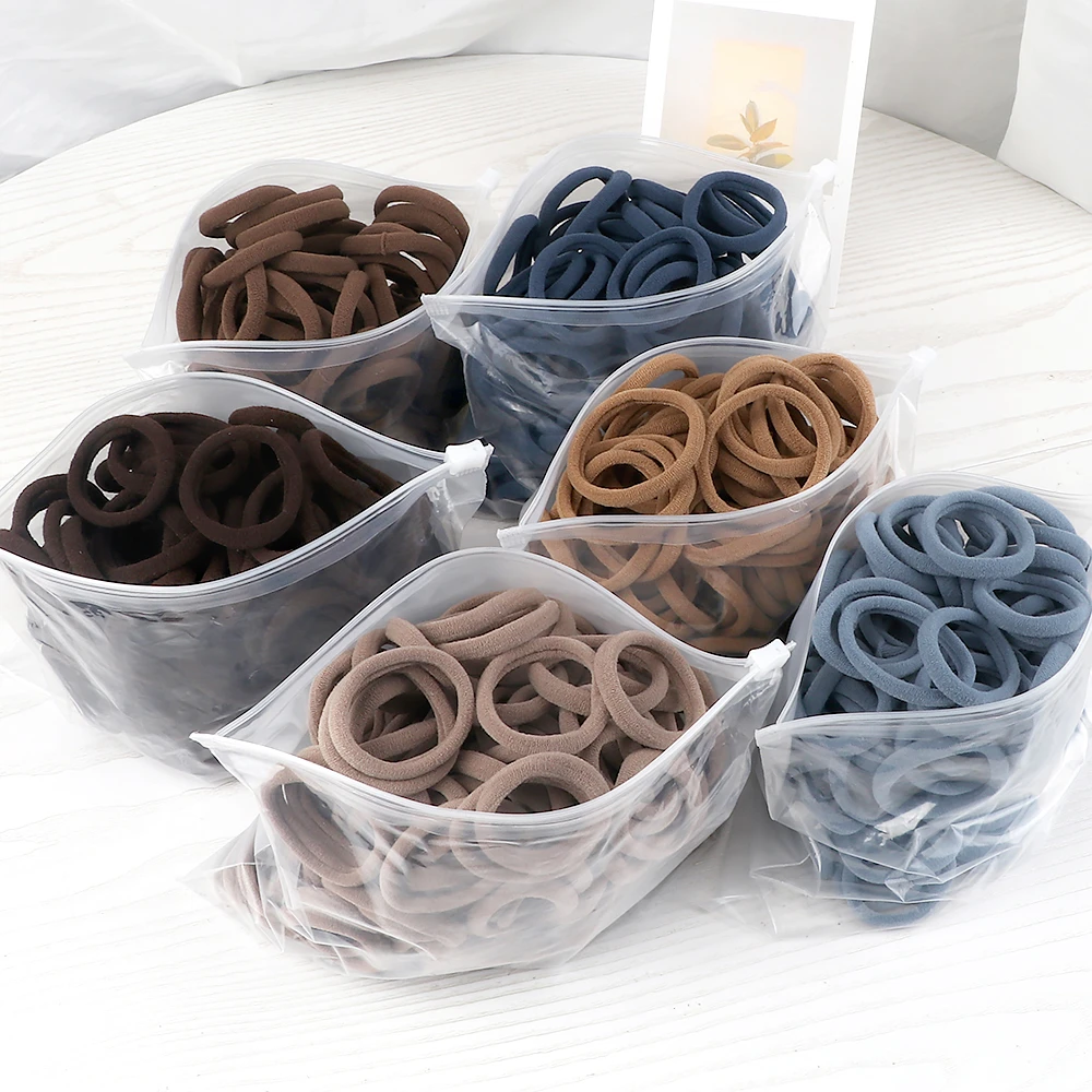 25/50PCS Elastic Cotton Hair Bands For Women Soft Colorful Rubber Band Kids Hair Accessories Headdress Hair Ties