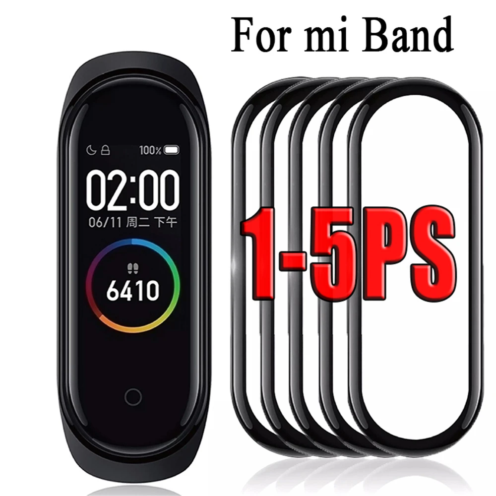 Explosion-proof Screen Protector For Xiaomi Mi Band 5 Bracelet Anti-Fingerprint 3D Protective Film For Smart Miband 6 Soft Film