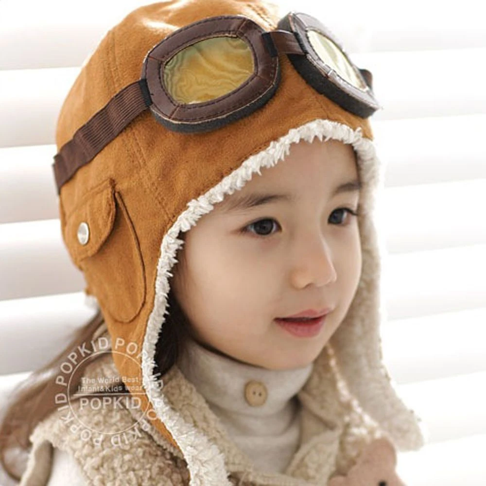 Cute Baby Winter Hat Infant Pilot Cap Toddlers Cool Baby Boys Girls Children Winter Warm Kids Knitted Hats Cap For 0-48 Month