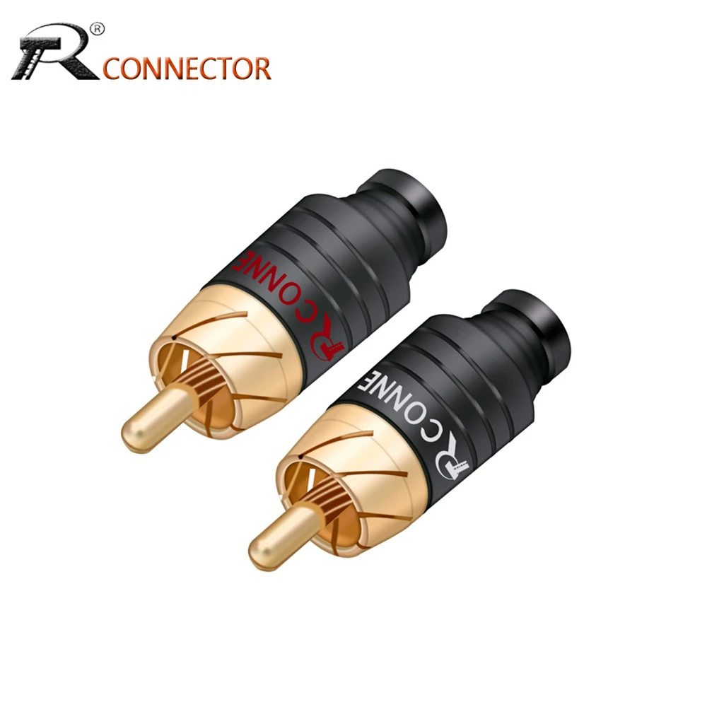 2Pcs/1Pair Luxury Soldering RCA Plug Jack Connector Speaker Audio Output/Input Adapter Plug Gold plated Earphone connector jack