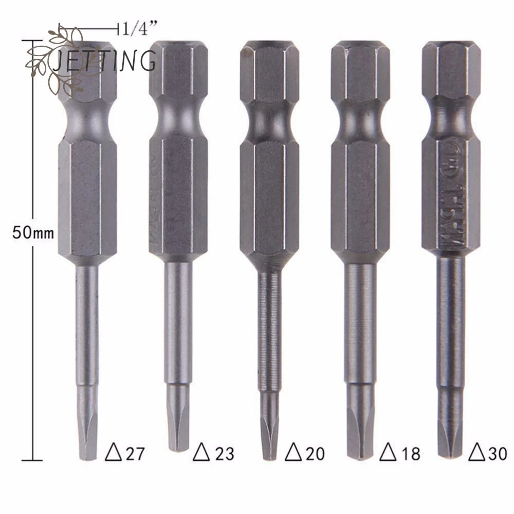 5Pcs/Set Magnetic Triangle Head Screwdriver Bit 1/4