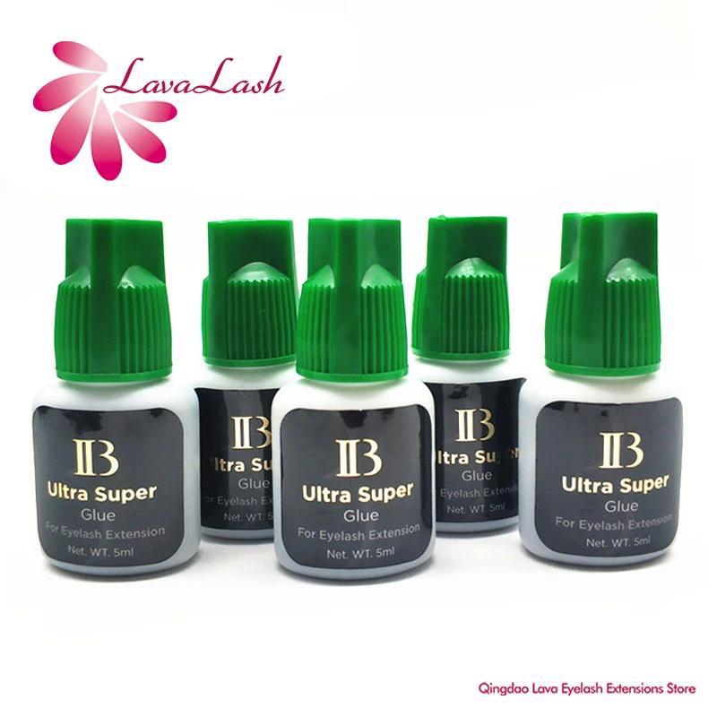 5 Bottles/lot I-Beauty IB Ultra Super Glue 5ml Individual Fast Drying Eyelash Extensions Green Cap Lash Glue Wholesale Makeup