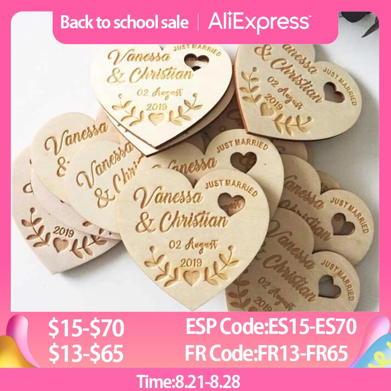 Personalized Wedding Laser Heart Save the Date Magnets,Custom wood rustic save the date,party favors gifts