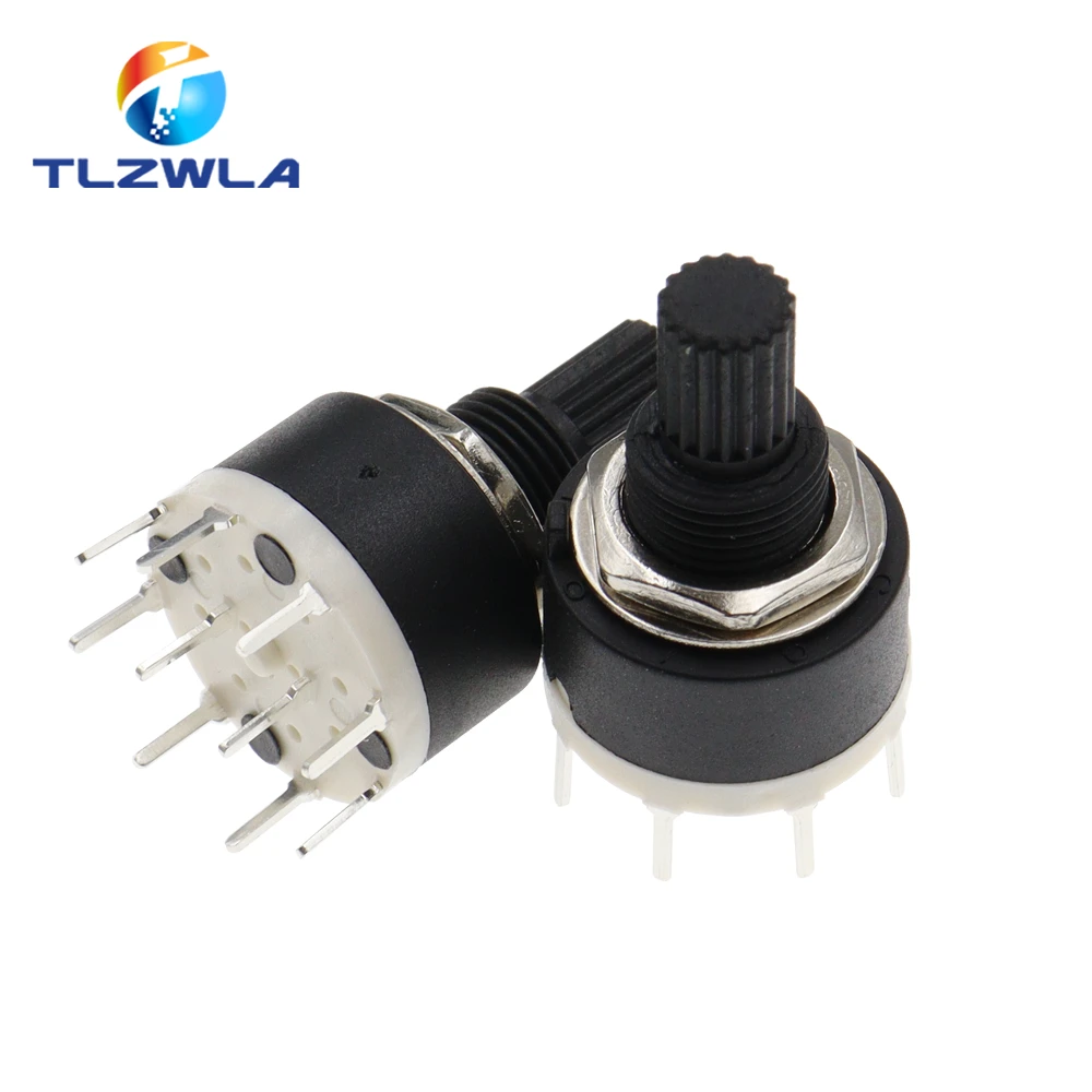 10PCS SR16 Plastic 16MM Rotary Band switch 2 Pole 3 4 position 1 Pole 5 6 8 Position Handle Length 15MM Axis band switch